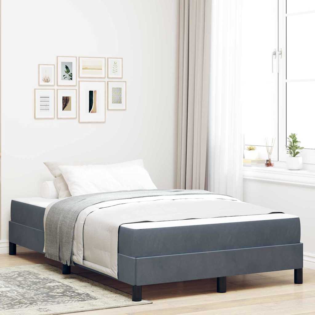 vidaXL Κρεβάτι box spring με στρώμα Σκούρο Γκρι 120 x 200 cm Βελούδο