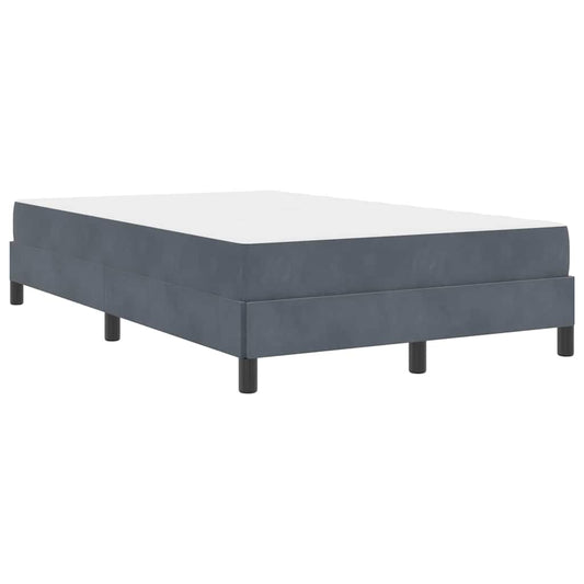 vidaXL Κρεβάτι box spring με στρώμα Σκούρο Γκρι 120 x 200 cm Βελούδο