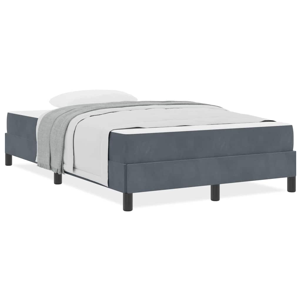 vidaXL Κρεβάτι box spring με στρώμα Σκούρο Γκρι 120 x 200 cm Βελούδο