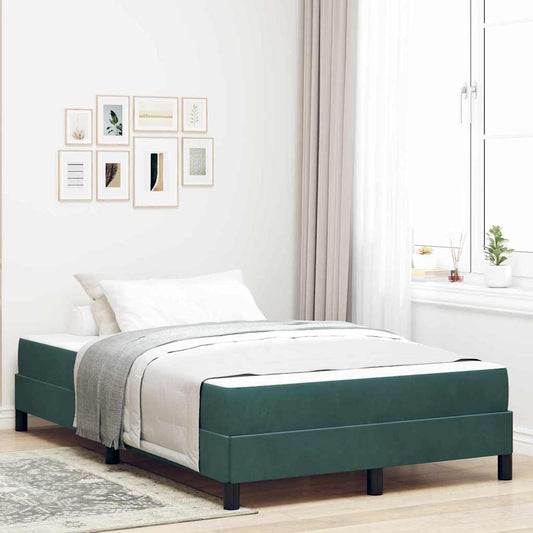 vidaXL Κρεβάτι με ελατήρια Σκούρο Πράσινο 120 x 200 cm ύφασμα