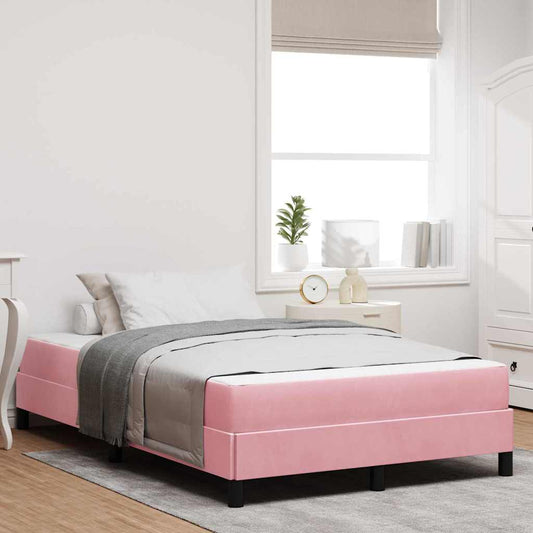 vidaXL Κρεβάτι με ελατήρια με στρώμα Ροζ 120 x 200 cm ύφασμα