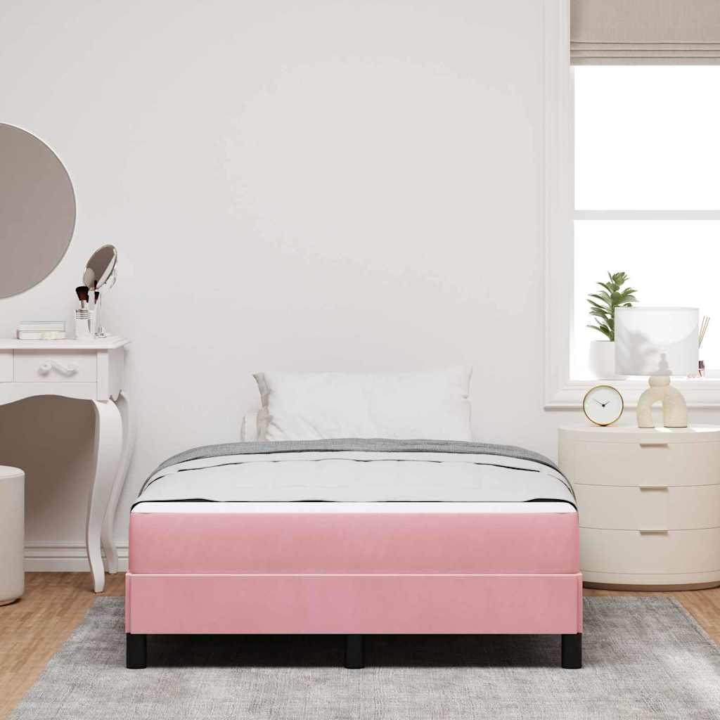 vidaXL Κρεβάτι με ελατήρια με στρώμα Ροζ 120 x 200 cm ύφασμα