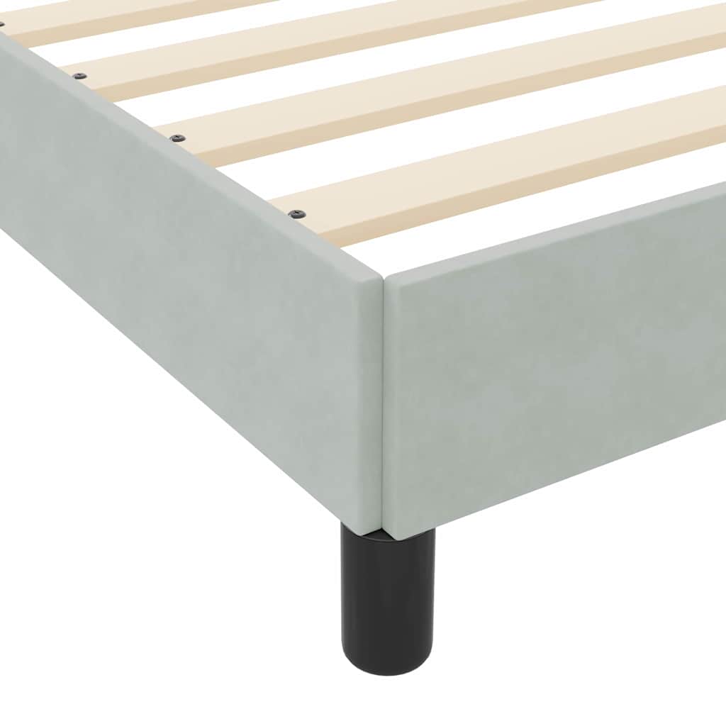 vidaXL Κρεβάτι box spring με στρώμα Ανοιχτό γκρι 140 x 190 cm Βελούδο