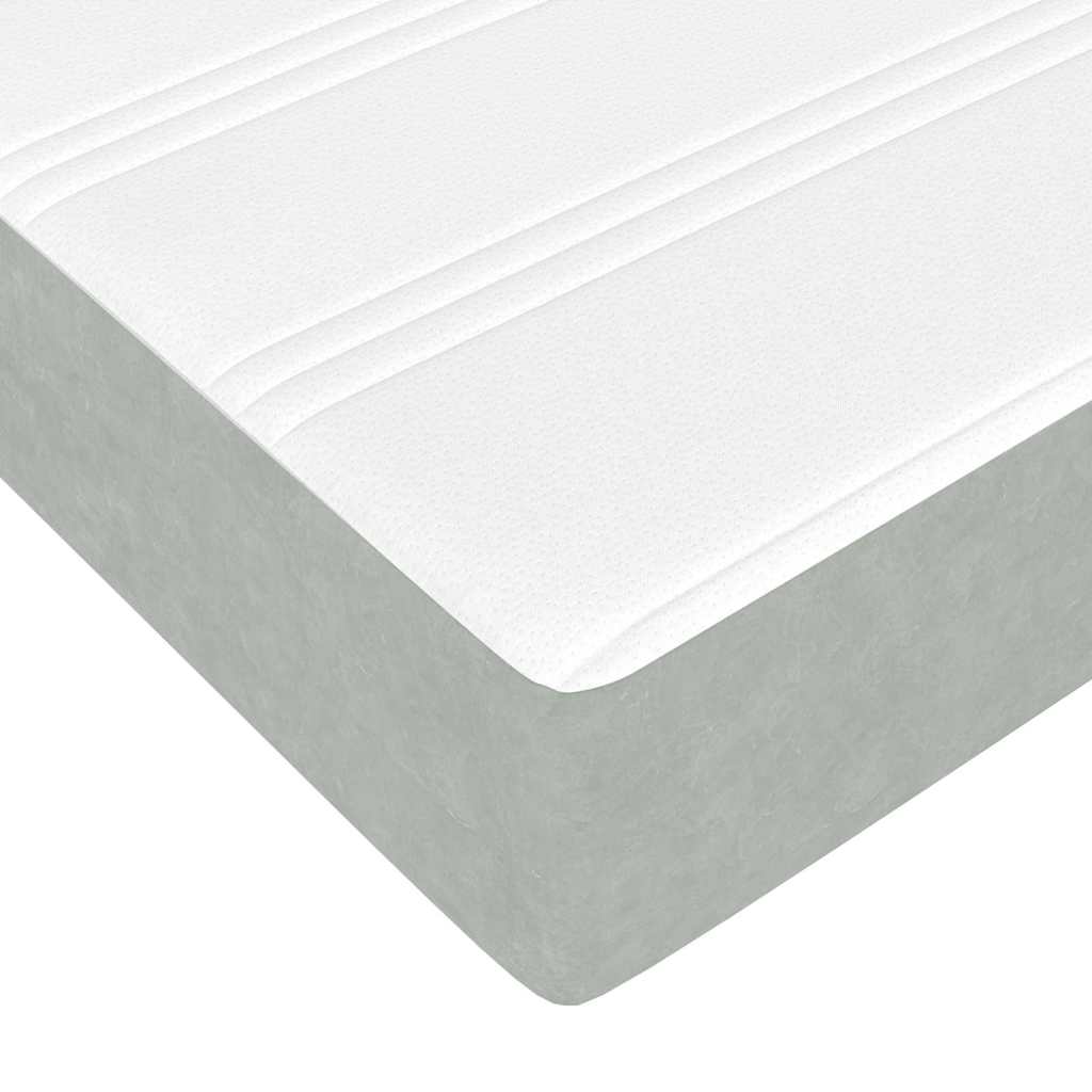 vidaXL Κρεβάτι box spring με στρώμα Ανοιχτό γκρι 140 x 190 cm Βελούδο