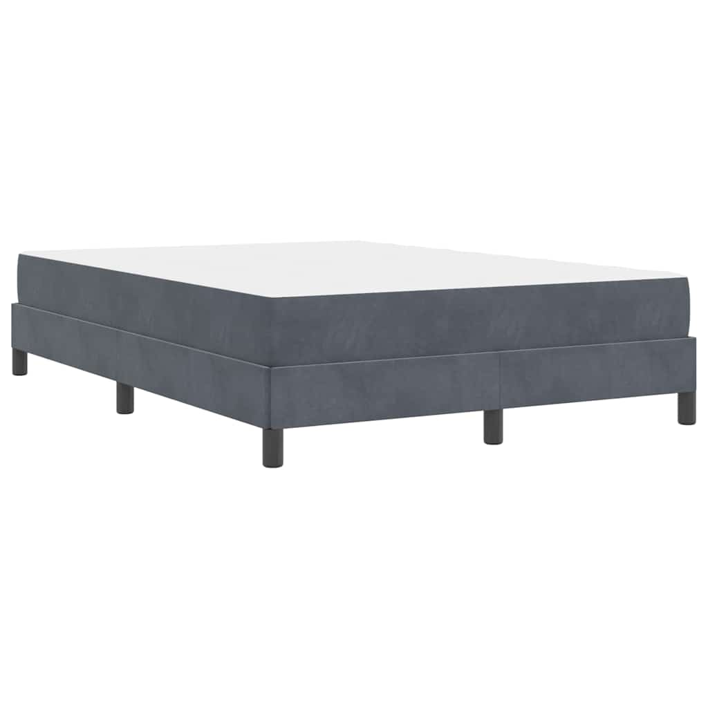 vidaXL Κρεβάτι box spring με στρώμα Σκούρο Γκρι 140 x 190 cm Βελούδο