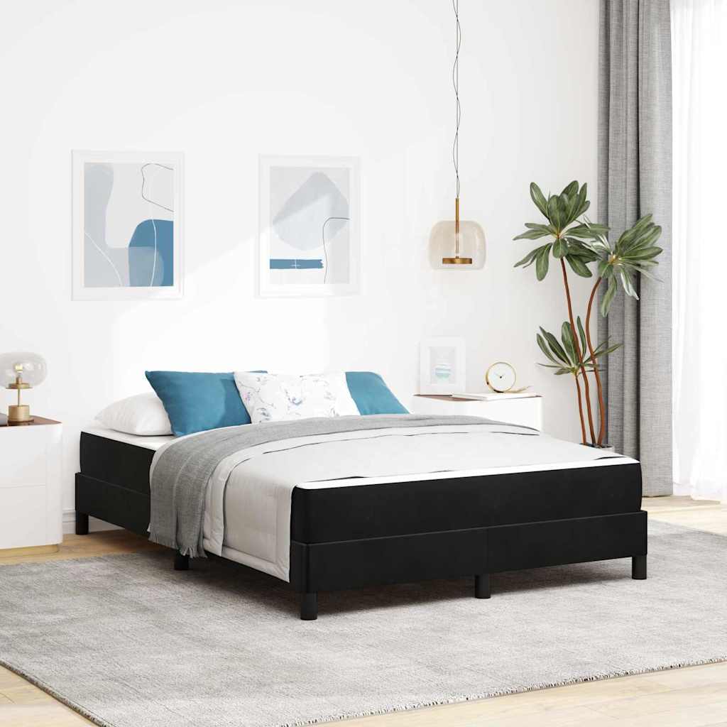 vidaXL Κρεβάτι με ελατήρια με στρώμα Μαύρο 140 x 190 cm ύφασμα