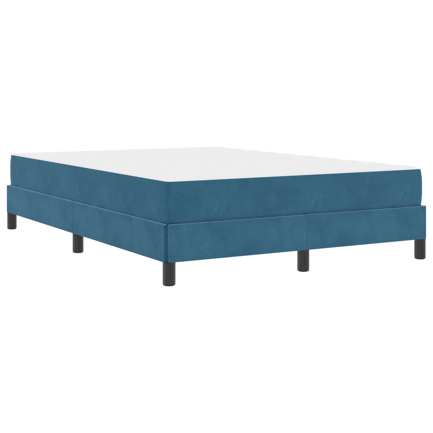 vidaXL Κρεβάτι box spring με στρώμα Σκούρο Μπλε 140 x 190 cm Βελούδο