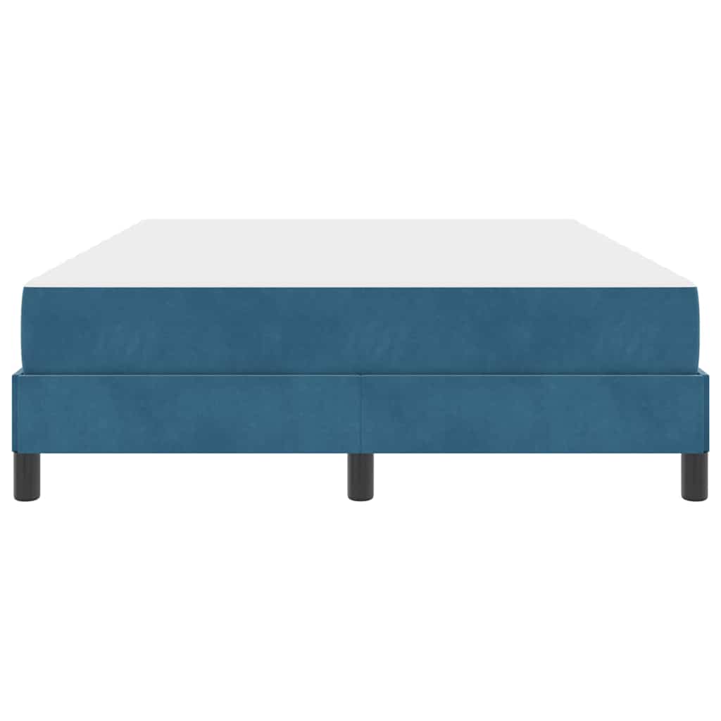 vidaXL Κρεβάτι box spring με στρώμα Σκούρο Μπλε 140 x 190 cm Βελούδο