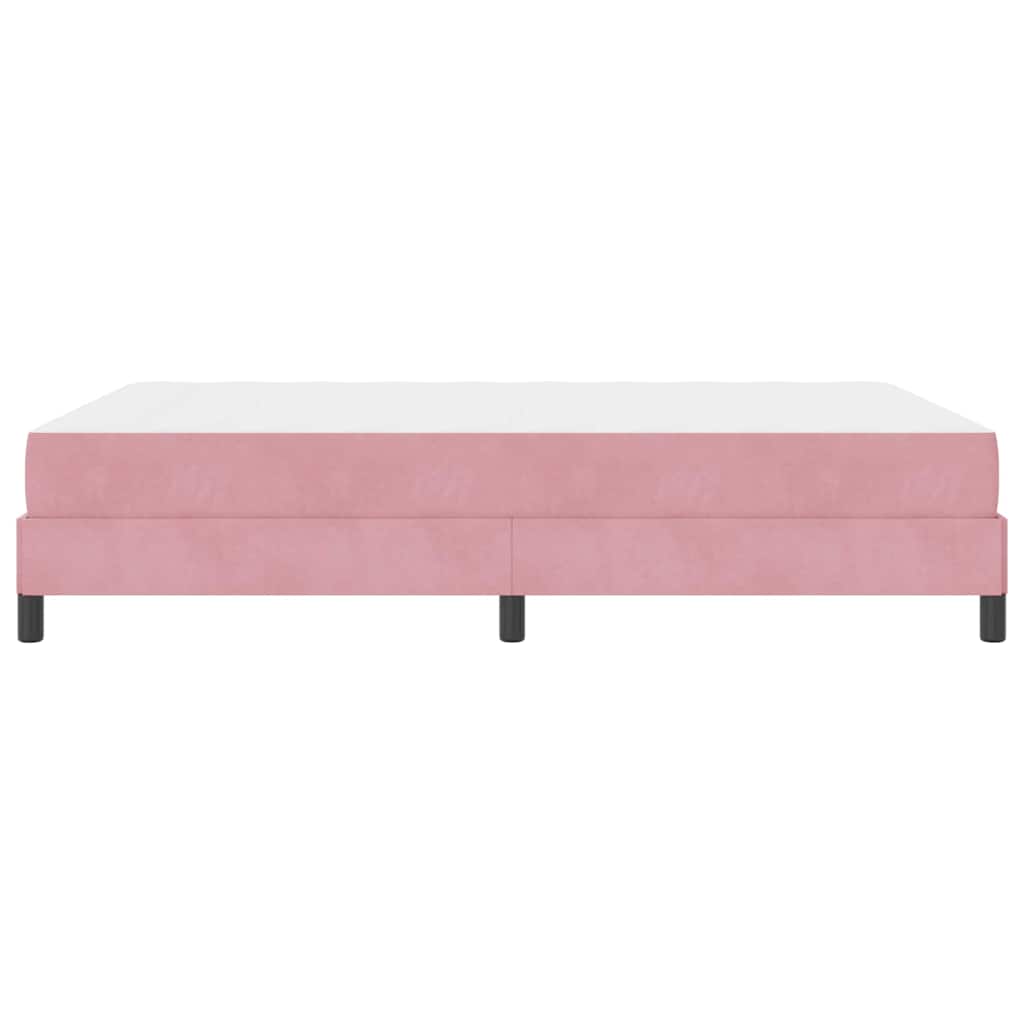 vidaXL Κρεβάτι box spring με στρώμα με στρώμα Ροζ 140 x 190 cm Βελούδο