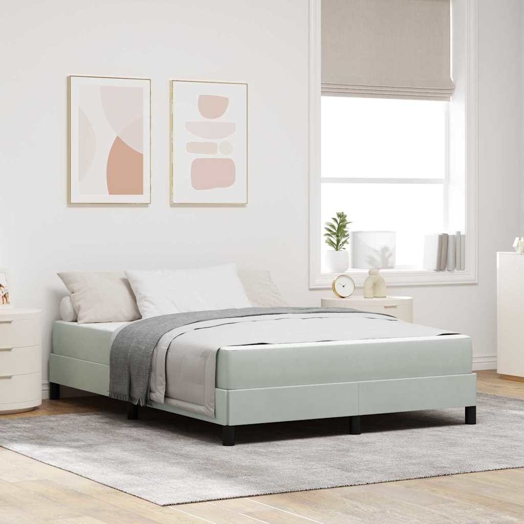vidaXL Κρεβάτι box spring με στρώμα Ανοιχτό γκρι 140 x 200 cm Βελούδο