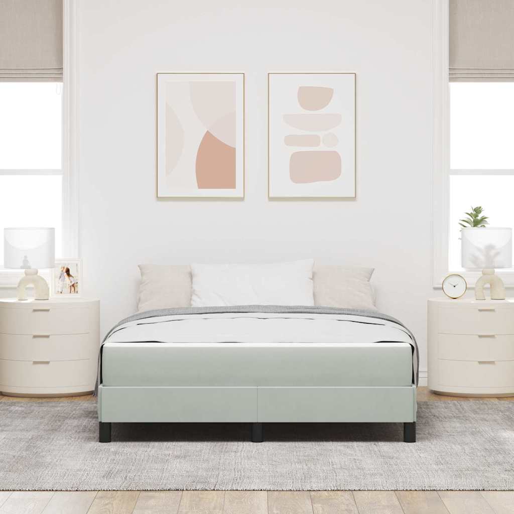 vidaXL Κρεβάτι box spring με στρώμα Ανοιχτό γκρι 140 x 200 cm Βελούδο