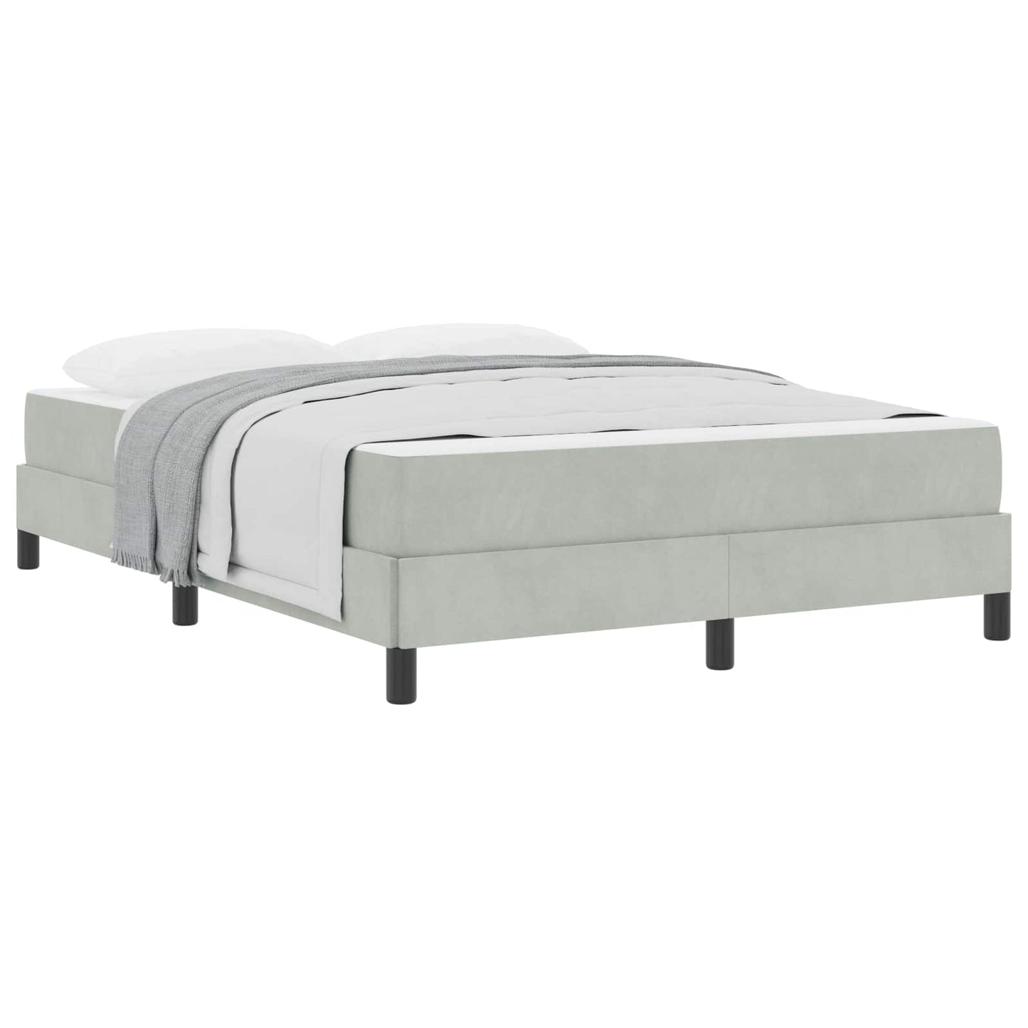 vidaXL Κρεβάτι box spring με στρώμα Ανοιχτό γκρι 140 x 200 cm Βελούδο