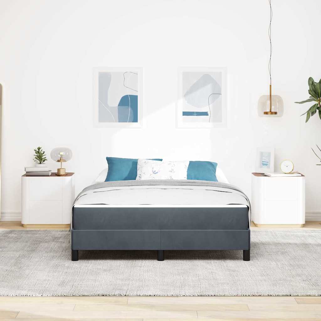 vidaXL Κρεβάτι box spring με στρώμα Σκούρο Γκρι 140 x 200 cm Βελούδο