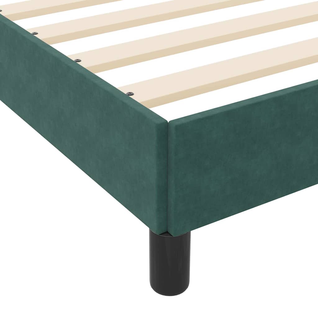 vidaXL Κρεβάτι box spring με στρώμα Σκούρο Πράσινο 140 x 200 cm