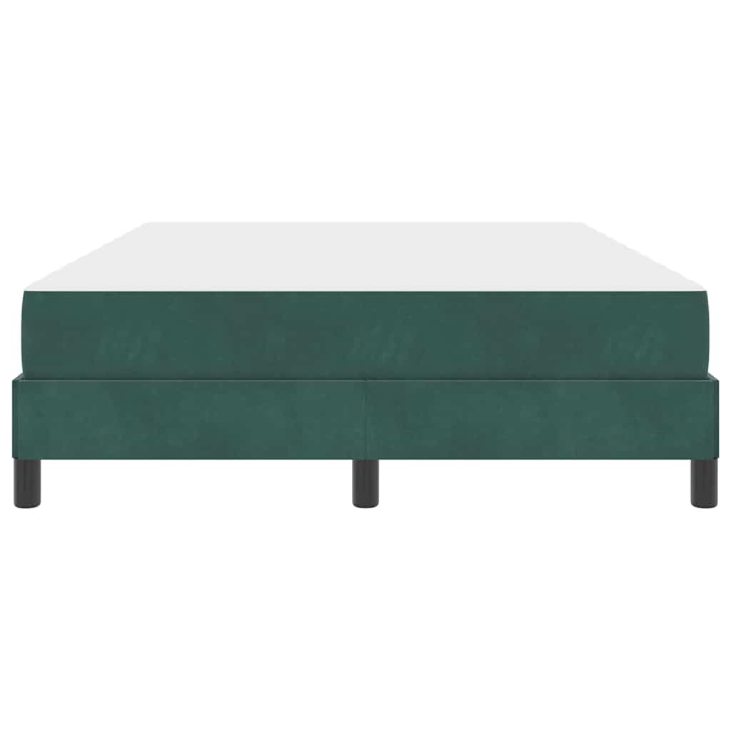 vidaXL Κρεβάτι box spring με στρώμα Σκούρο Πράσινο 140 x 200 cm