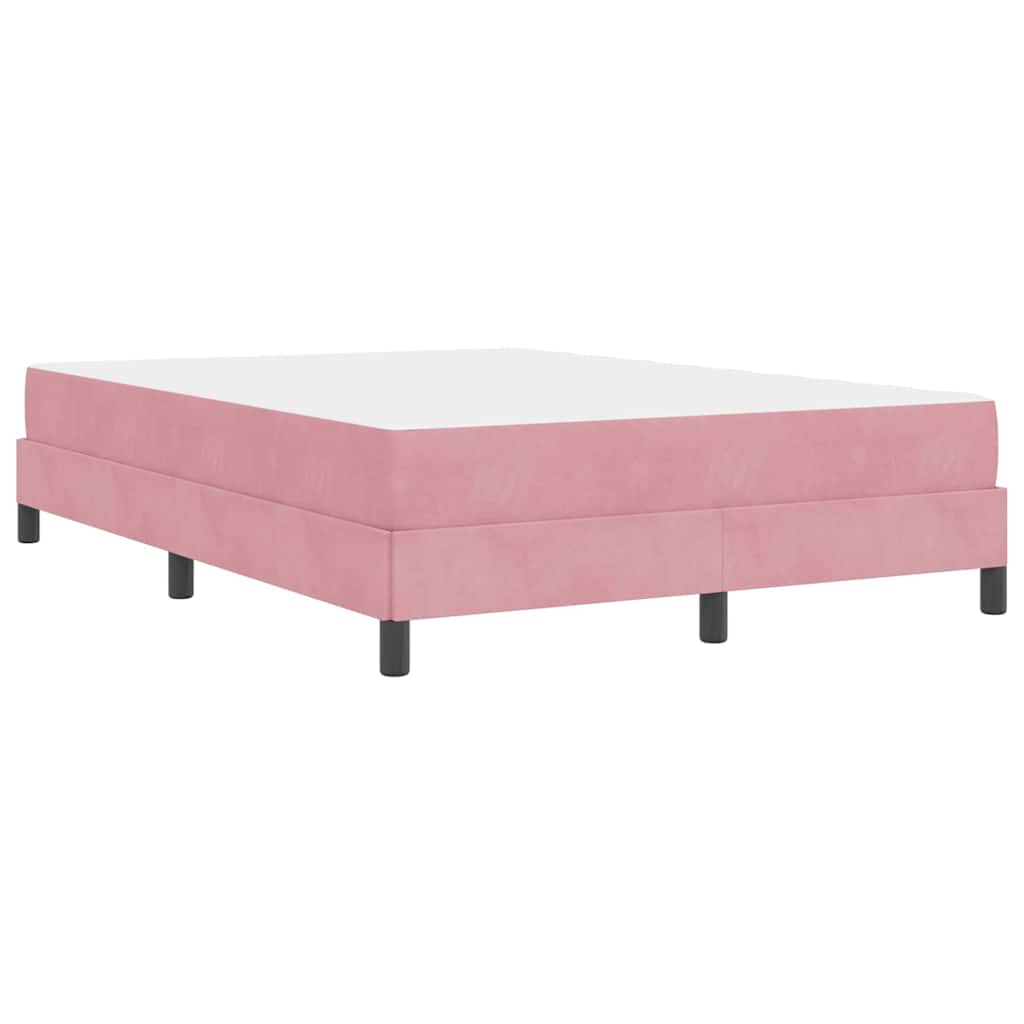 vidaXL Κρεβάτι με ελατήρια με στρώμα Ροζ 140 x 200 cm ύφασμα