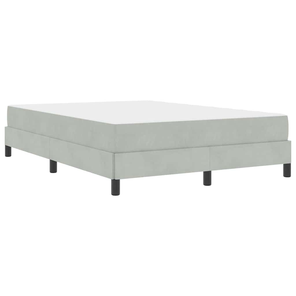 vidaXL Κρεβάτι box spring με στρώμα Ανοιχτό γκρι 160 x 200 cm Βελούδο