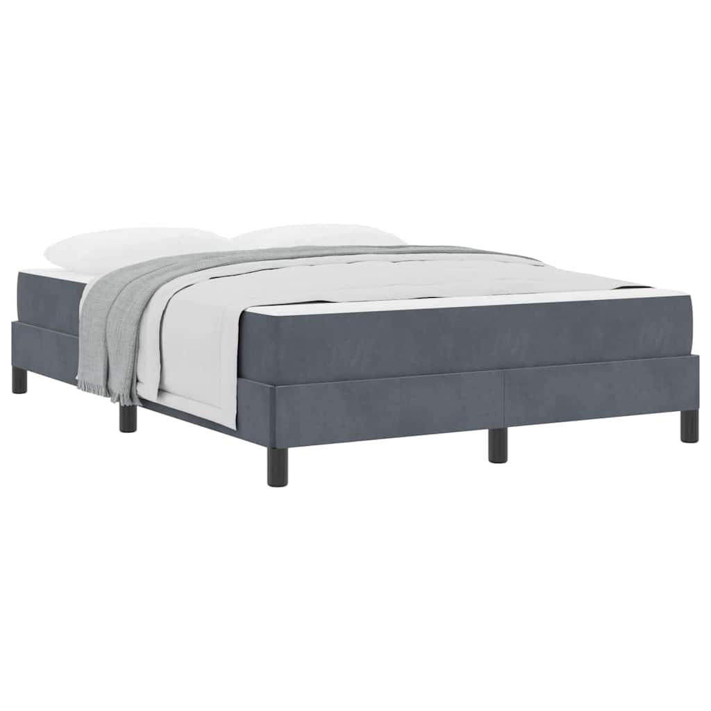 vidaXL Κρεβάτι box spring με στρώμα Σκούρο Γκρι 160 x 200 cm Βελούδο
