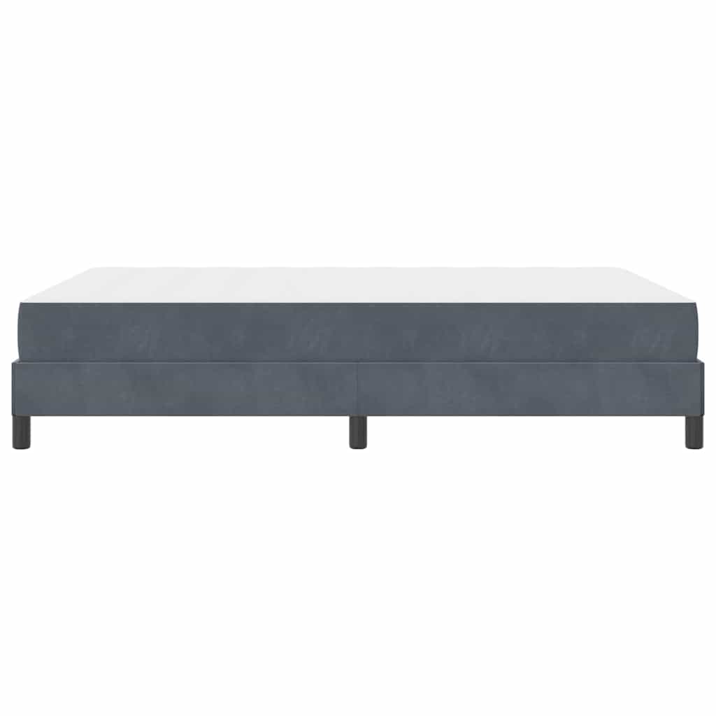 vidaXL Κρεβάτι box spring με στρώμα Σκούρο Γκρι 160 x 200 cm Βελούδο