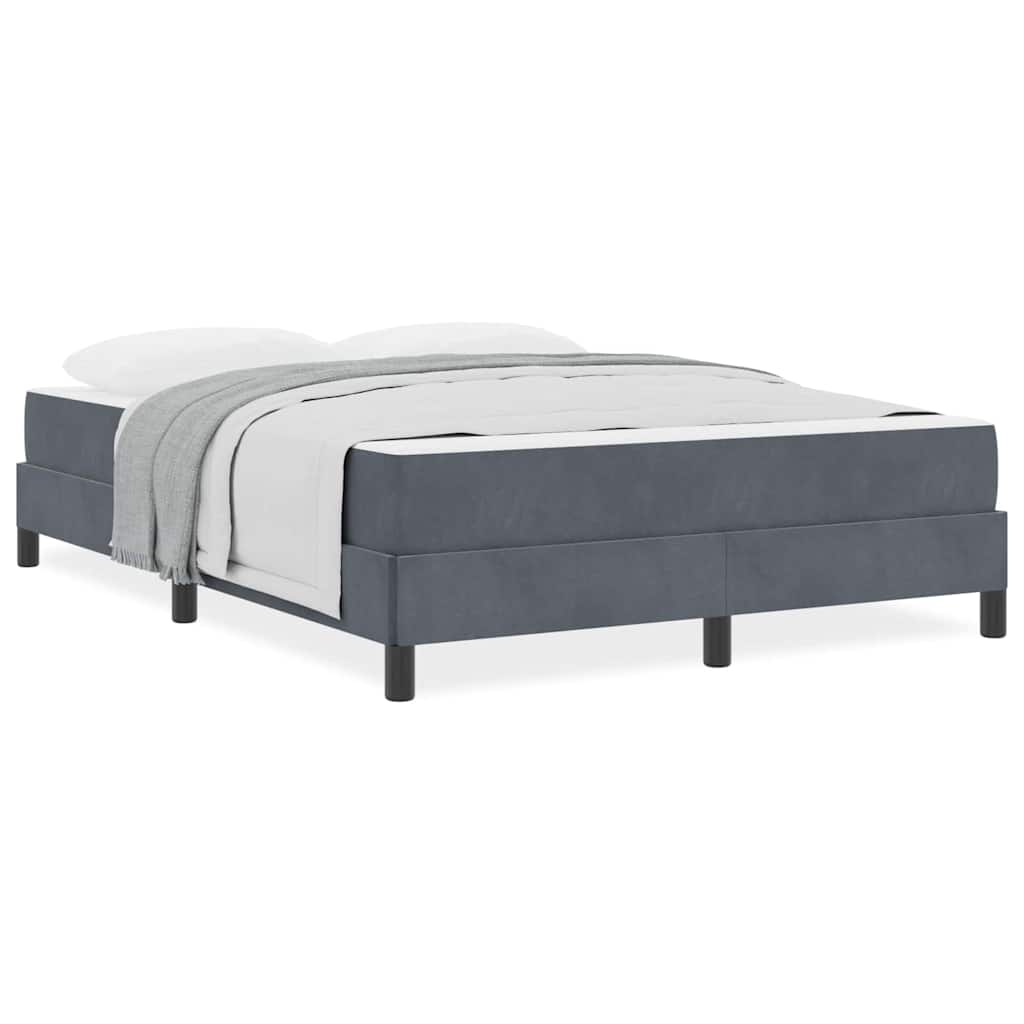vidaXL Κρεβάτι box spring με στρώμα Σκούρο Γκρι 160 x 200 cm Βελούδο