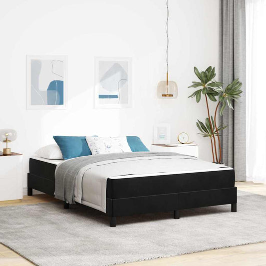vidaXL Κρεβάτι box spring με στρώμα Μαύρο 160 x 200 cm Βελούδο