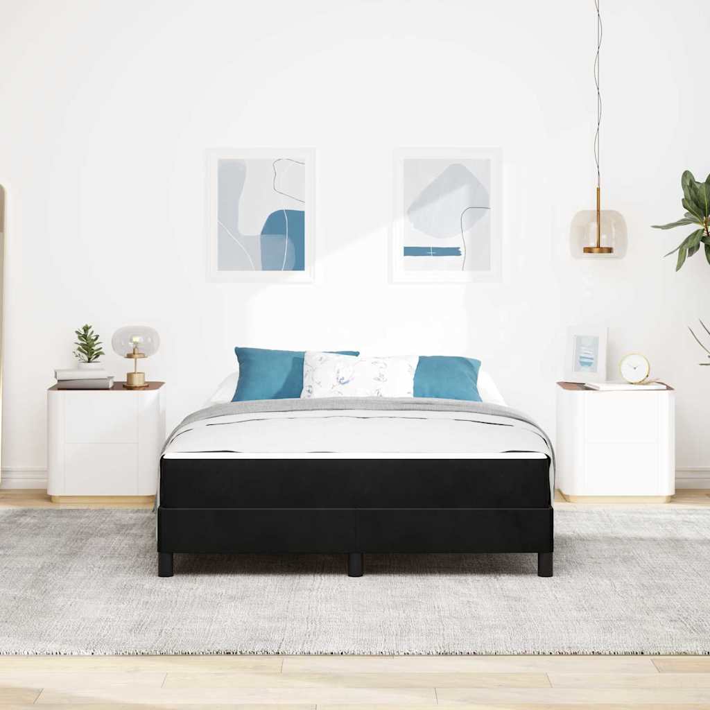 vidaXL Κρεβάτι box spring με στρώμα Μαύρο 160 x 200 cm Βελούδο