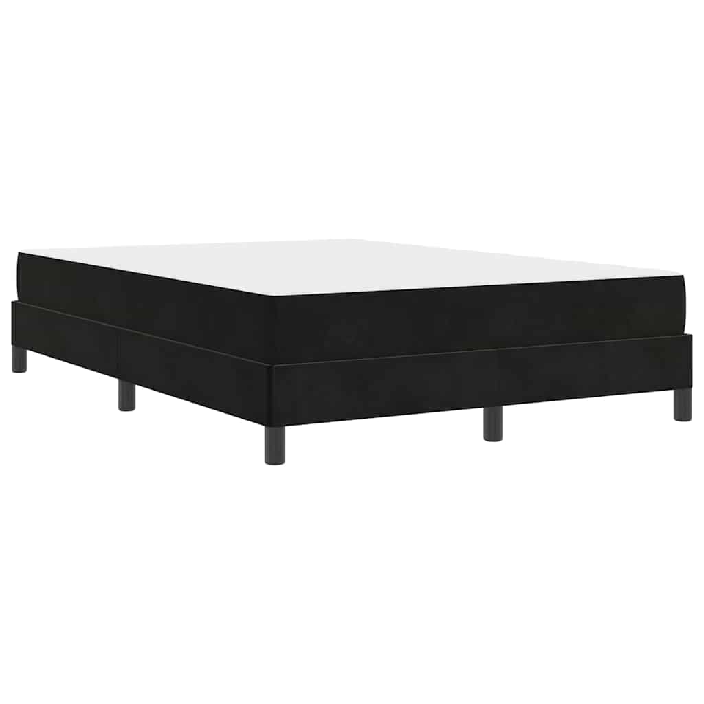 vidaXL Κρεβάτι box spring με στρώμα Μαύρο 160 x 200 cm Βελούδο