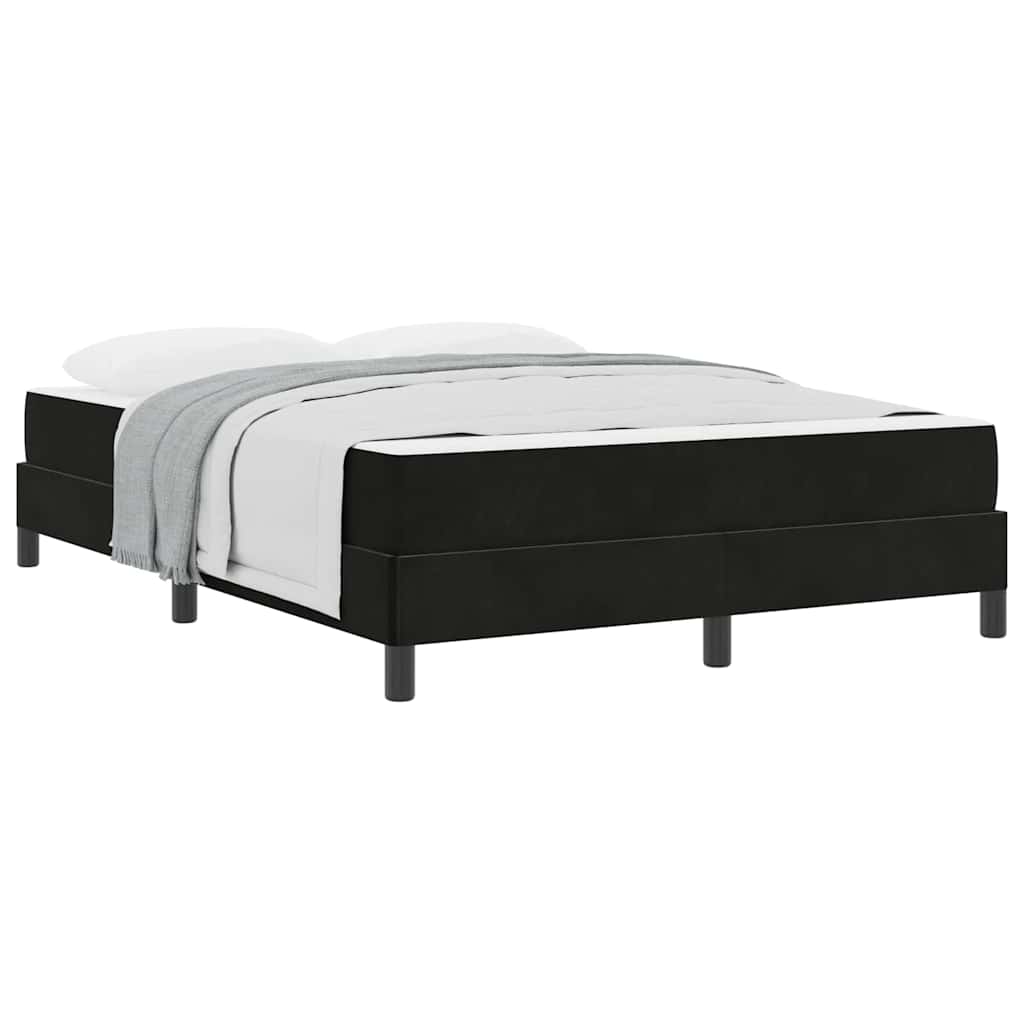 vidaXL Κρεβάτι box spring με στρώμα Μαύρο 160 x 200 cm Βελούδο