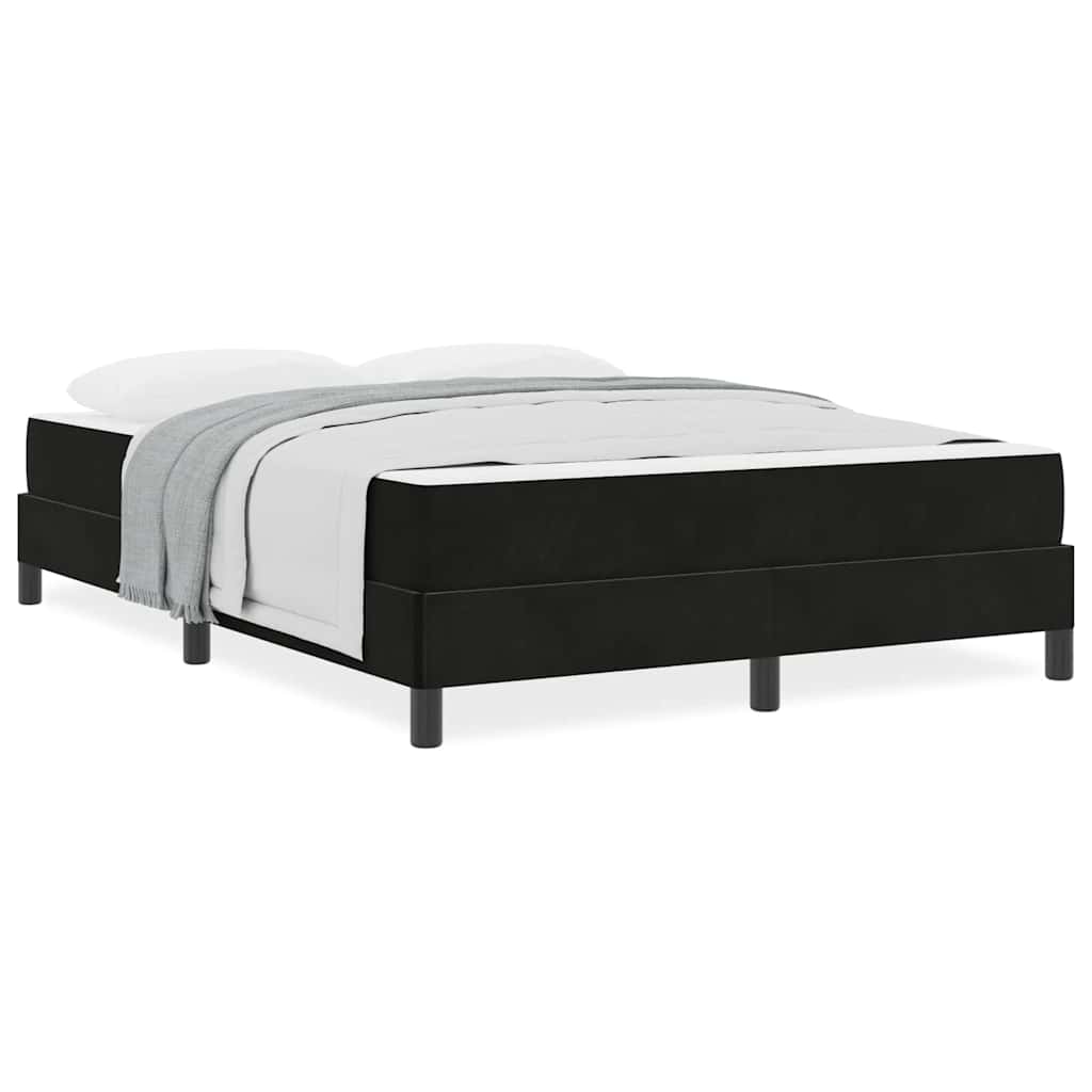 vidaXL Κρεβάτι box spring με στρώμα Μαύρο 160 x 200 cm Βελούδο