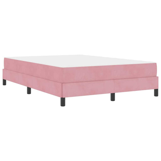 vidaXL Κρεβάτι box spring με στρώμα με στρώμα Ροζ 160 x 200 cm Βελούδο