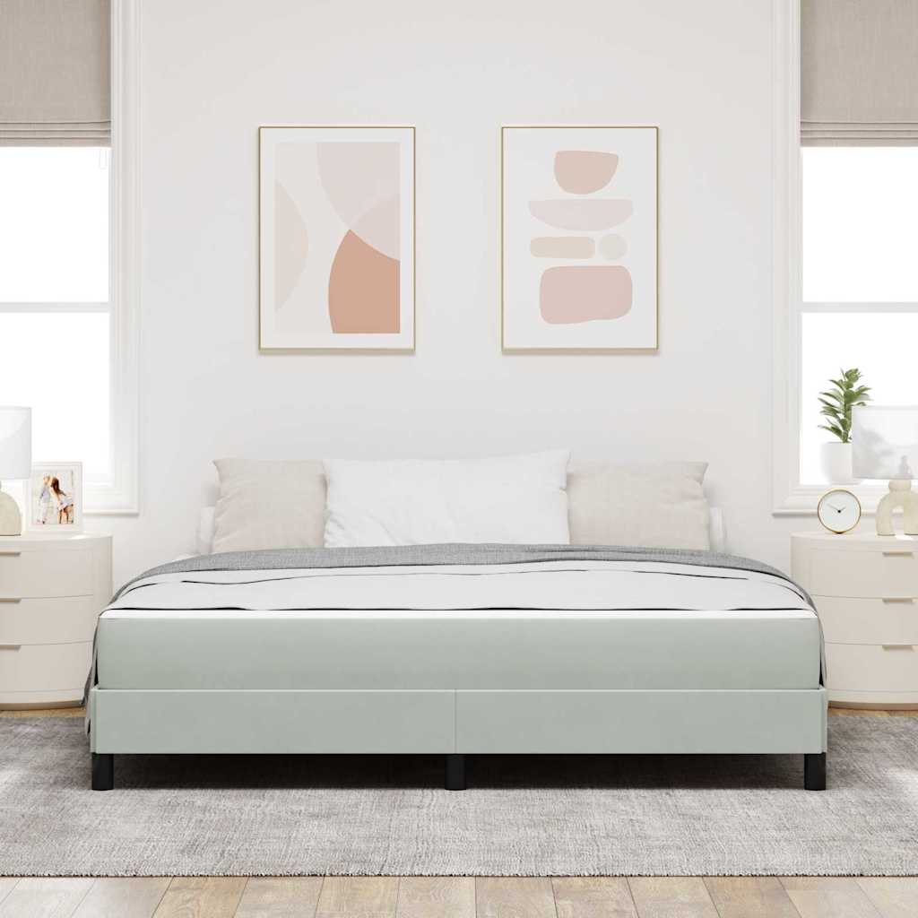 vidaXL Κρεβάτι box spring με στρώμα Ανοιχτό γκρι 180 x 200 cm Βελούδο