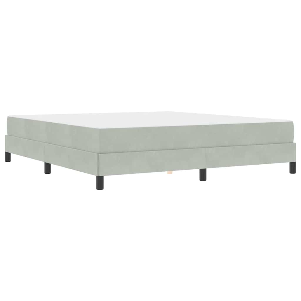 vidaXL Κρεβάτι box spring με στρώμα Ανοιχτό γκρι 180 x 200 cm Βελούδο