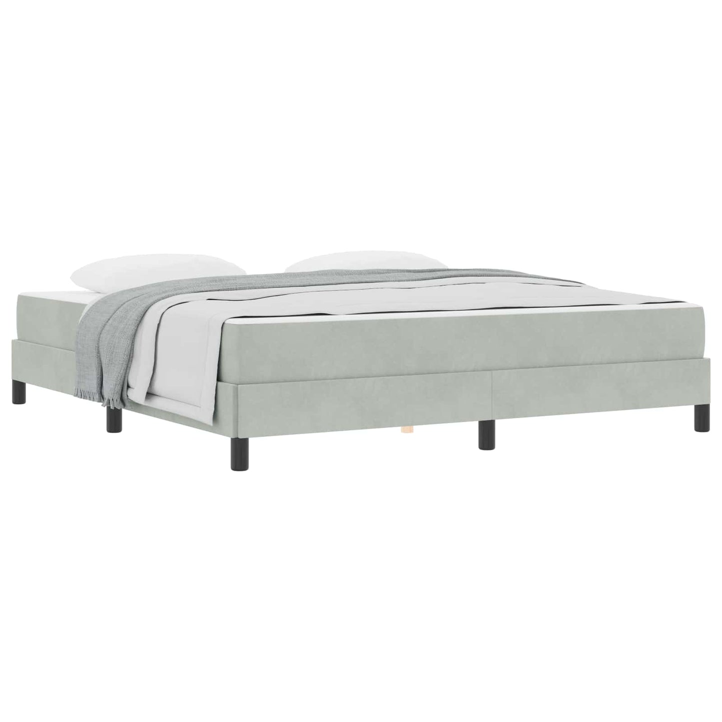 vidaXL Κρεβάτι box spring με στρώμα Ανοιχτό γκρι 180 x 200 cm Βελούδο