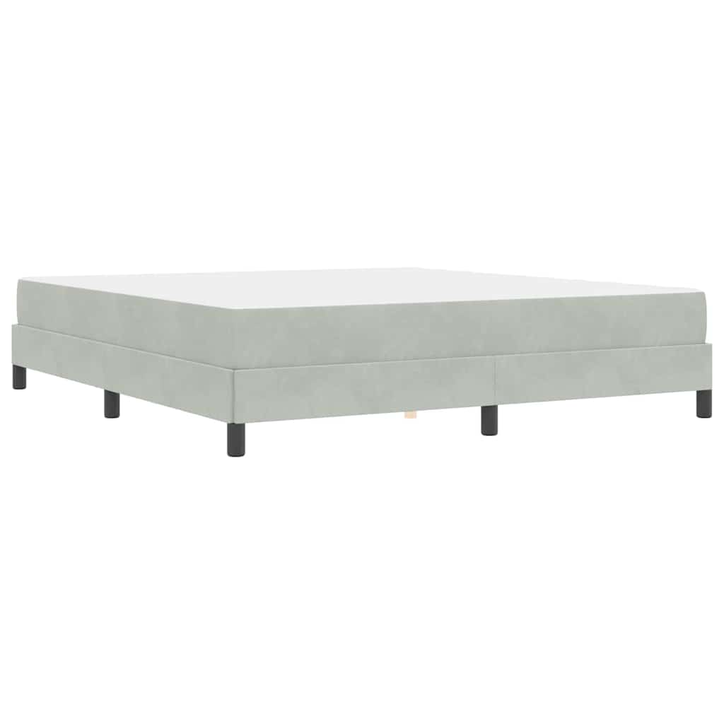 vidaXL Κρεβάτι box spring με στρώμα Ανοιχτό γκρι 180 x 200 cm Βελούδο