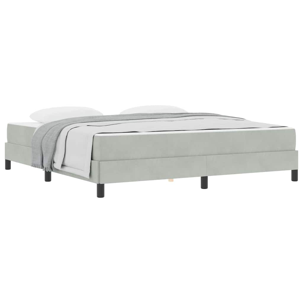 vidaXL Κρεβάτι box spring με στρώμα Ανοιχτό γκρι 180 x 200 cm Βελούδο
