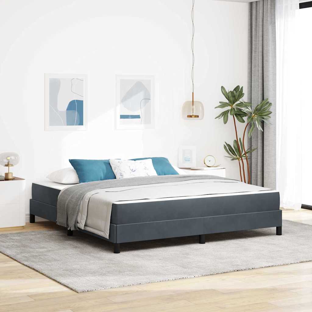 vidaXL Κρεβάτι box spring με στρώμα Σκούρο Γκρι 180 x 200 cm Βελούδο