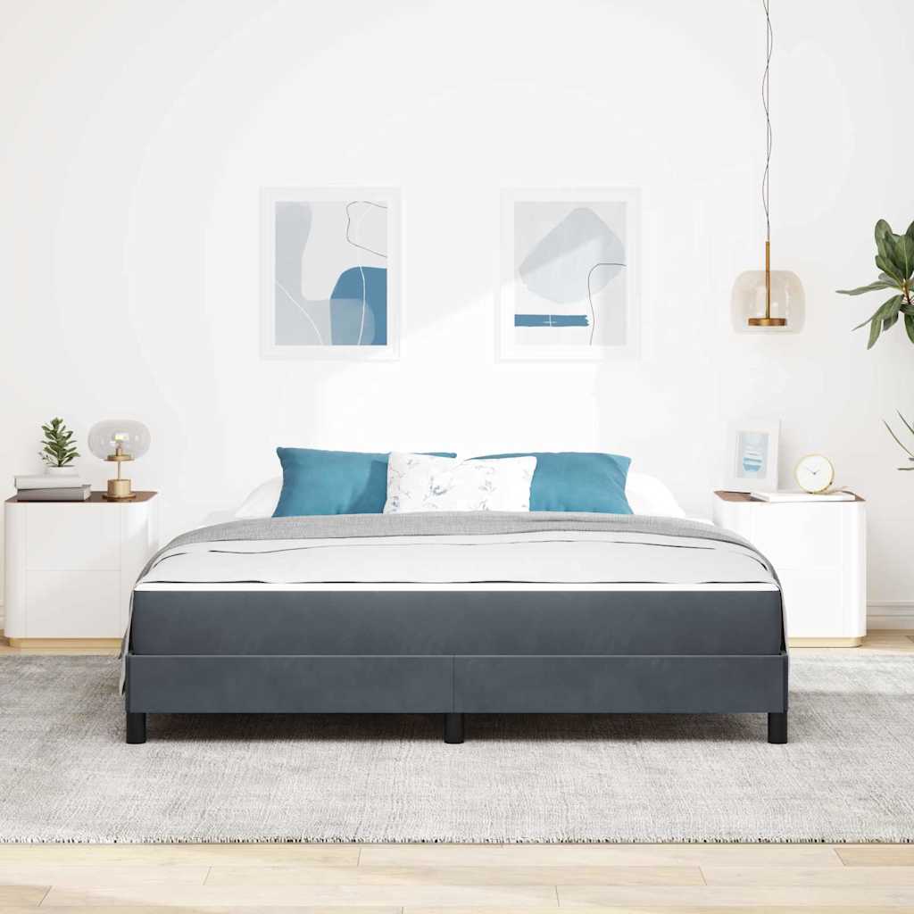 vidaXL Κρεβάτι box spring με στρώμα Σκούρο Γκρι 180 x 200 cm Βελούδο