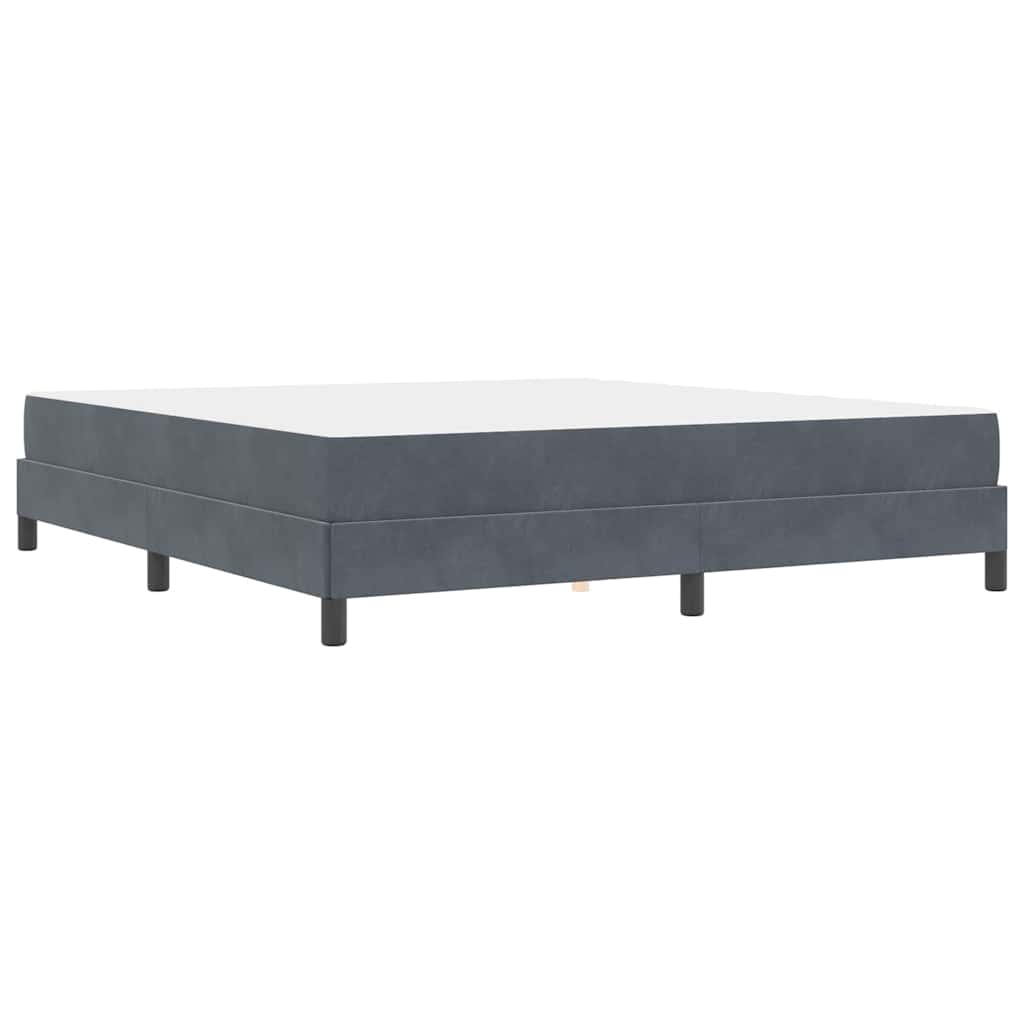 vidaXL Κρεβάτι box spring με στρώμα Σκούρο Γκρι 180 x 200 cm Βελούδο