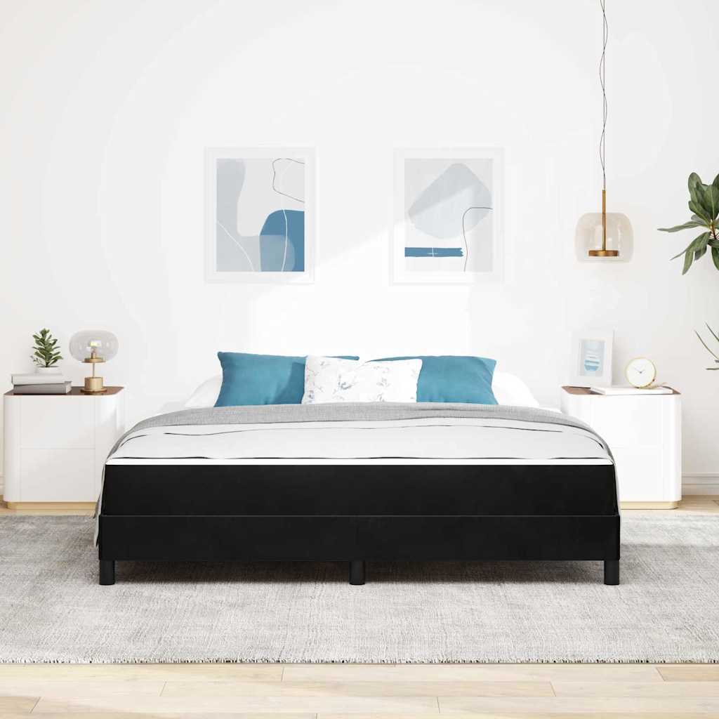 vidaXL Κρεβάτι box spring με στρώμα Μαύρο 180 x 200 cm Βελούδο