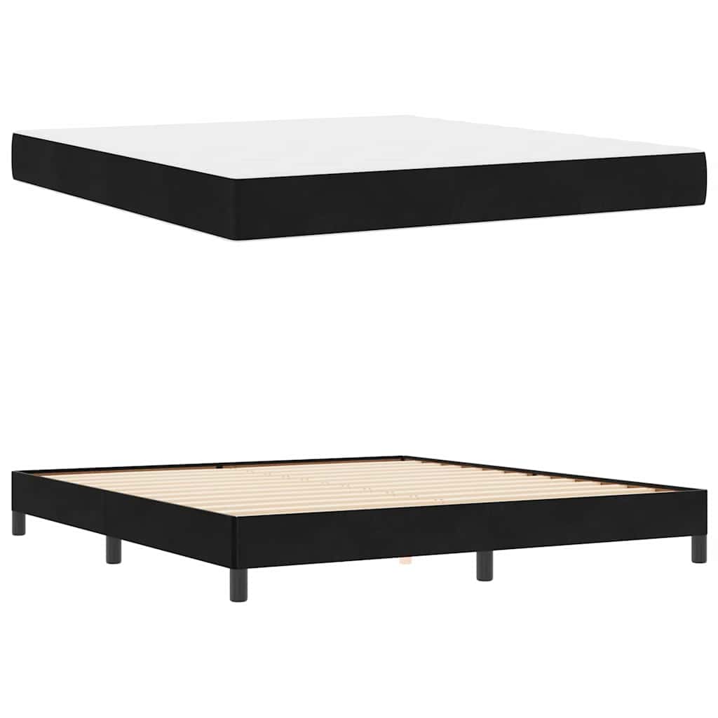 vidaXL Κρεβάτι box spring με στρώμα Μαύρο 180 x 200 cm Βελούδο