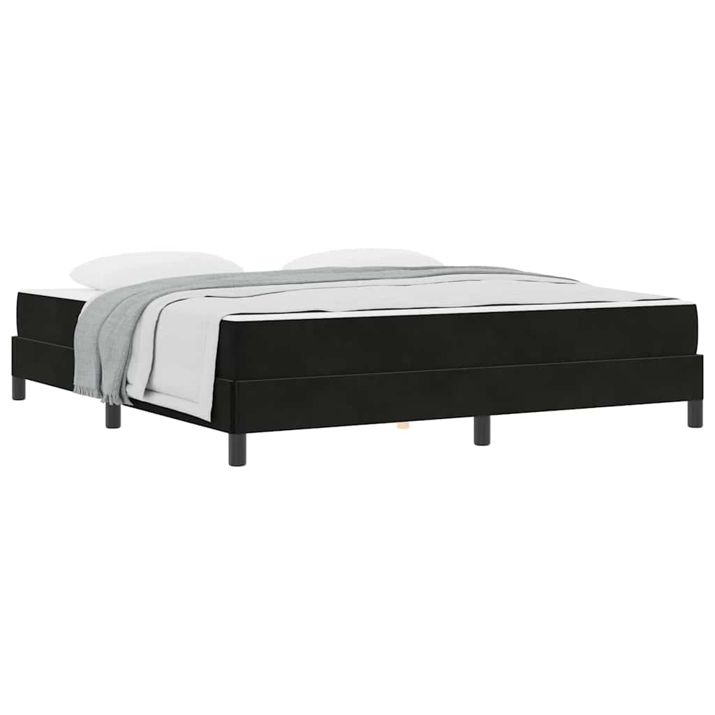 vidaXL Κρεβάτι box spring με στρώμα Μαύρο 180 x 200 cm Βελούδο