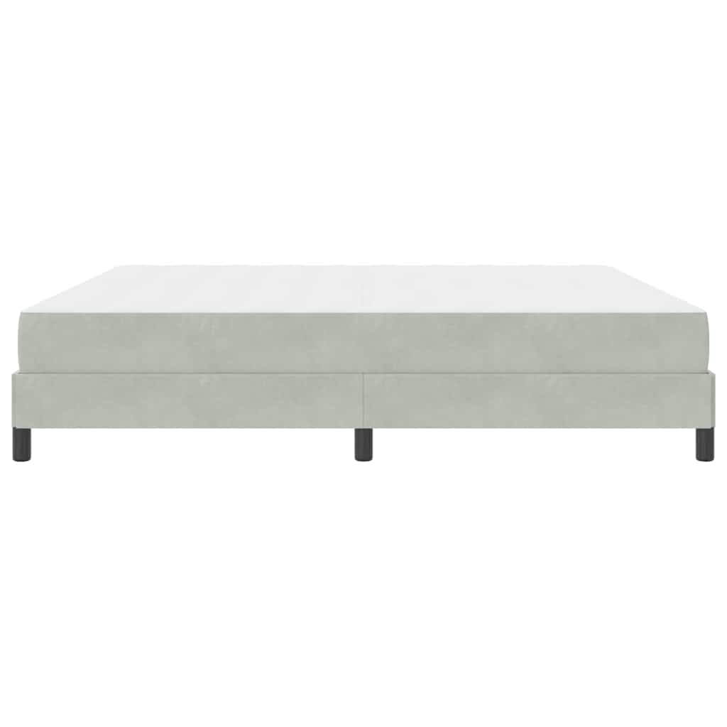vidaXL Κρεβάτι box spring με στρώμα Ανοιχτό γκρι 200 x 200 cm Βελούδο