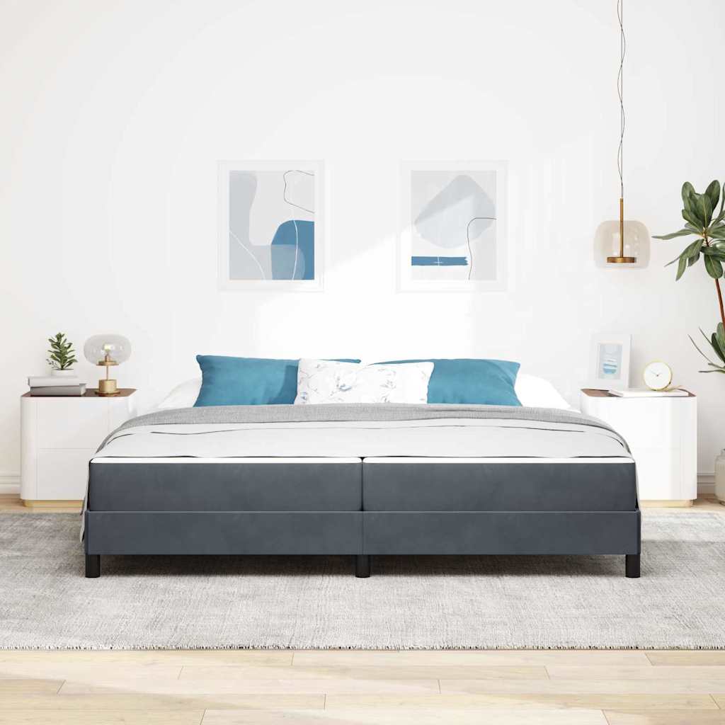 vidaXL Κρεβάτι box spring με στρώμα Σκούρο Γκρι 200 x 200 cm Βελούδο
