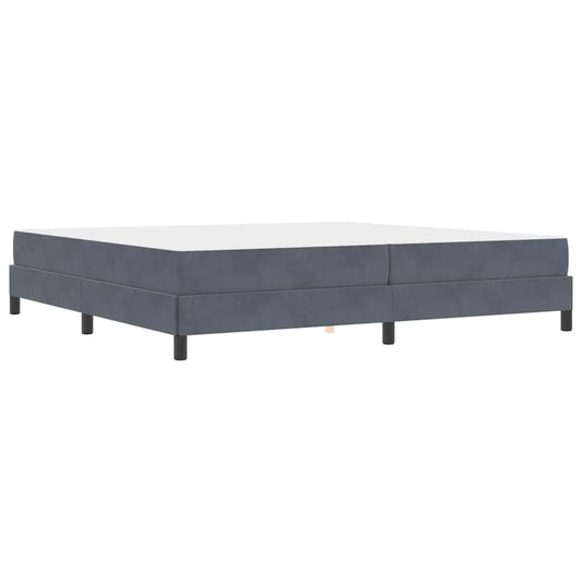 vidaXL Κρεβάτι box spring με στρώμα Σκούρο Γκρι 200 x 200 cm Βελούδο