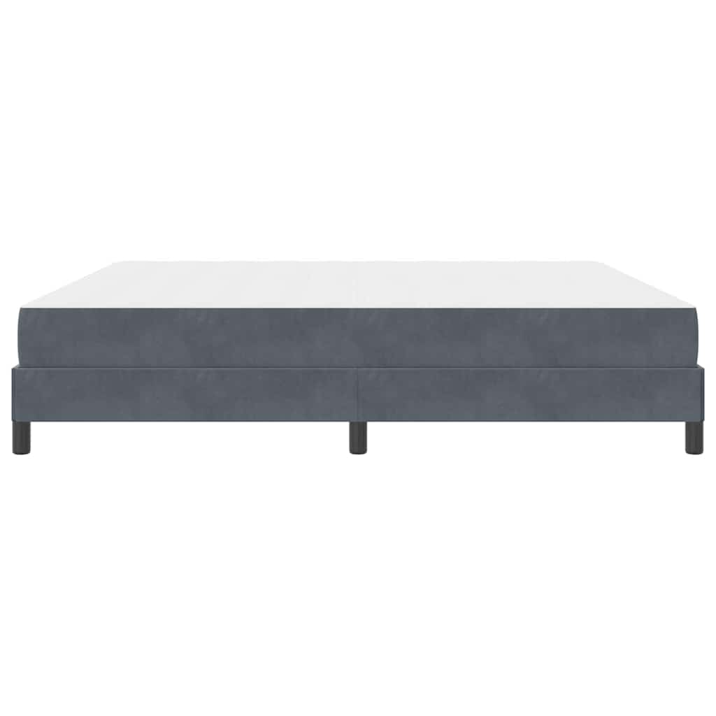 vidaXL Κρεβάτι box spring με στρώμα Σκούρο Γκρι 200 x 200 cm Βελούδο