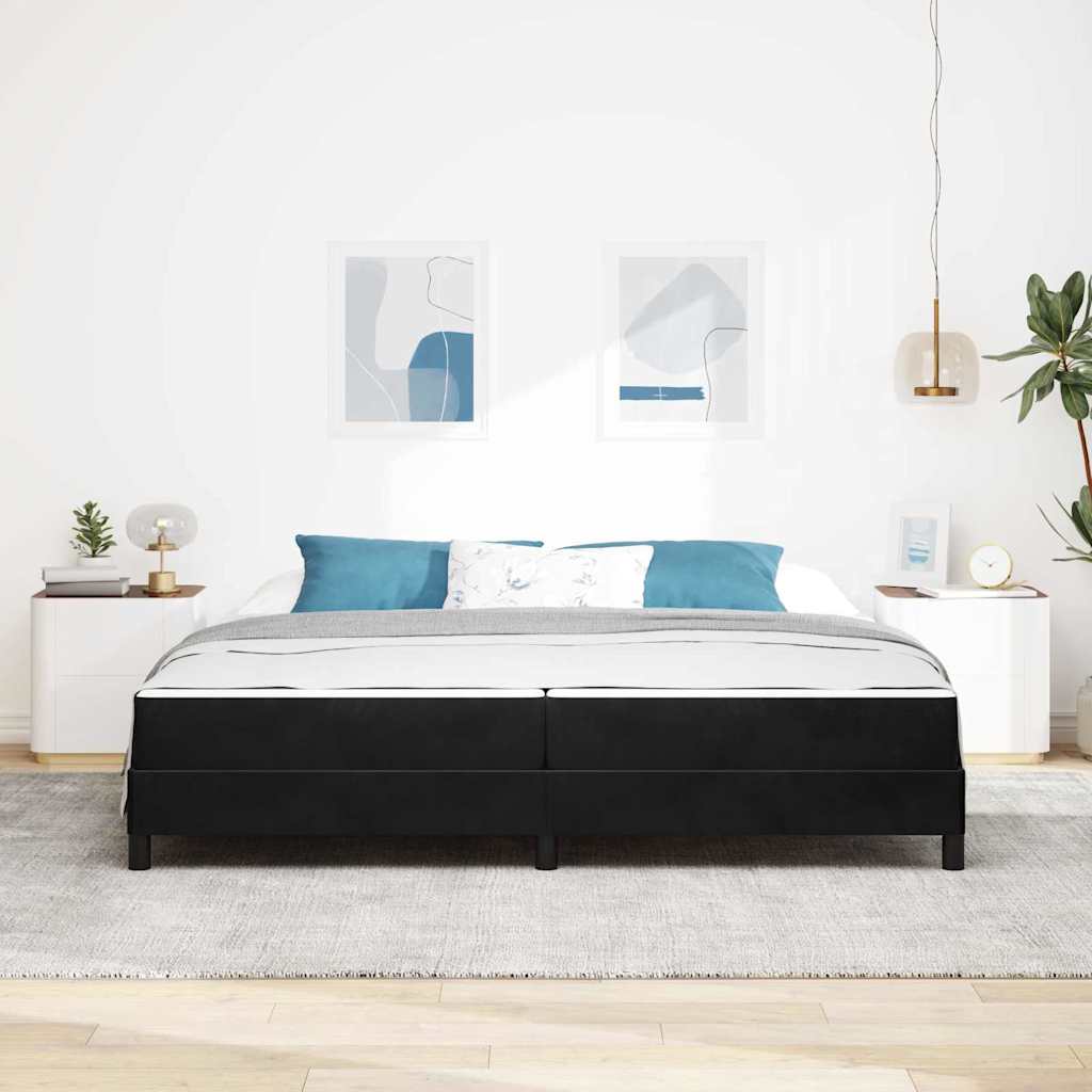 vidaXL Κρεβάτι box spring με στρώμα Μαύρο 200 x 200 cm Βελούδο