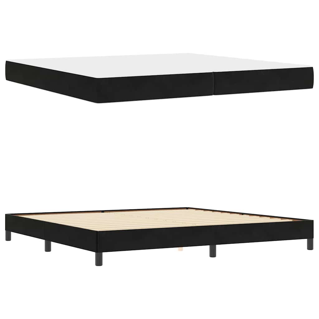 vidaXL Κρεβάτι box spring με στρώμα Μαύρο 200 x 200 cm Βελούδο