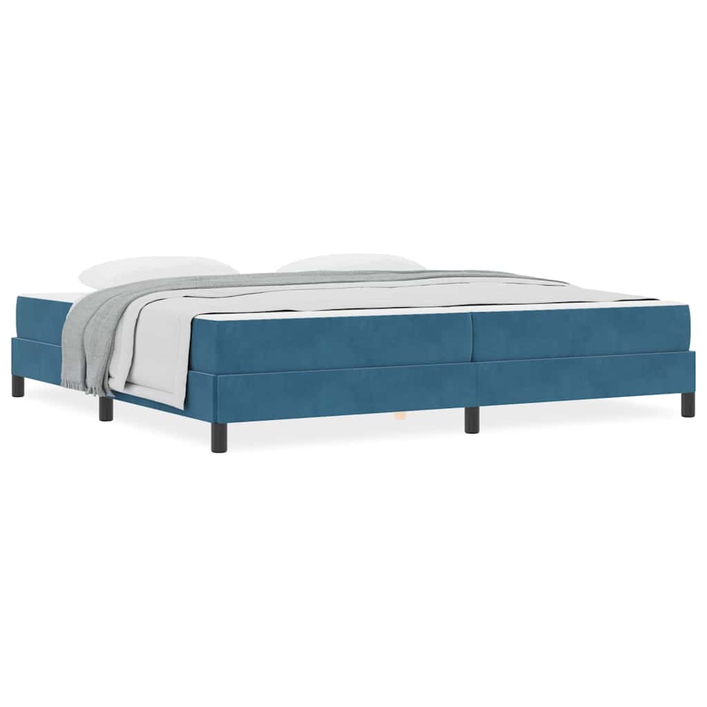 vidaXL Κρεβάτι box spring με στρώμα Σκούρο Μπλε 200 x 200 cm Βελούδο