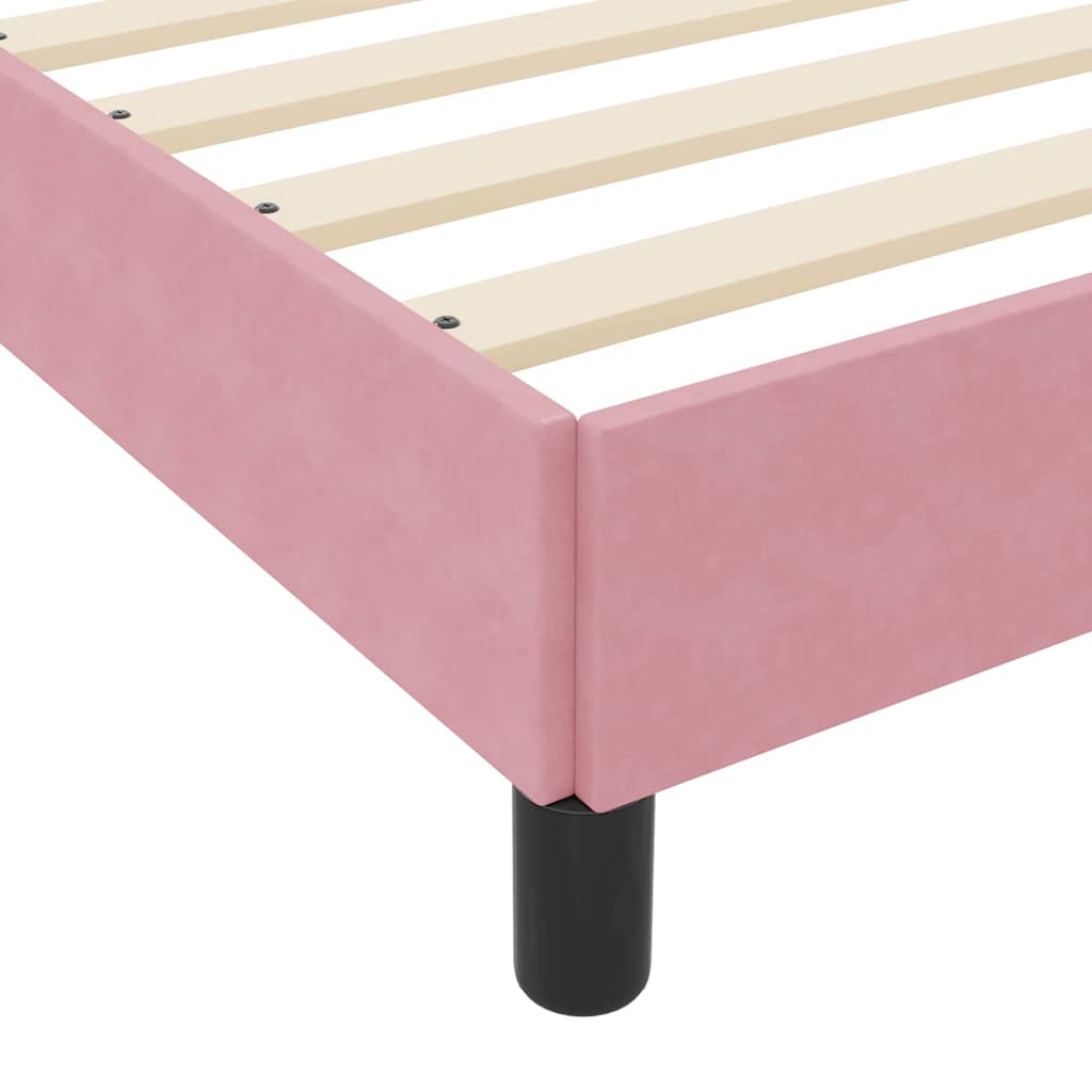vidaXL Κρεβάτι box spring με στρώμα με στρώμα Ροζ 200 x 200 cm Βελούδο