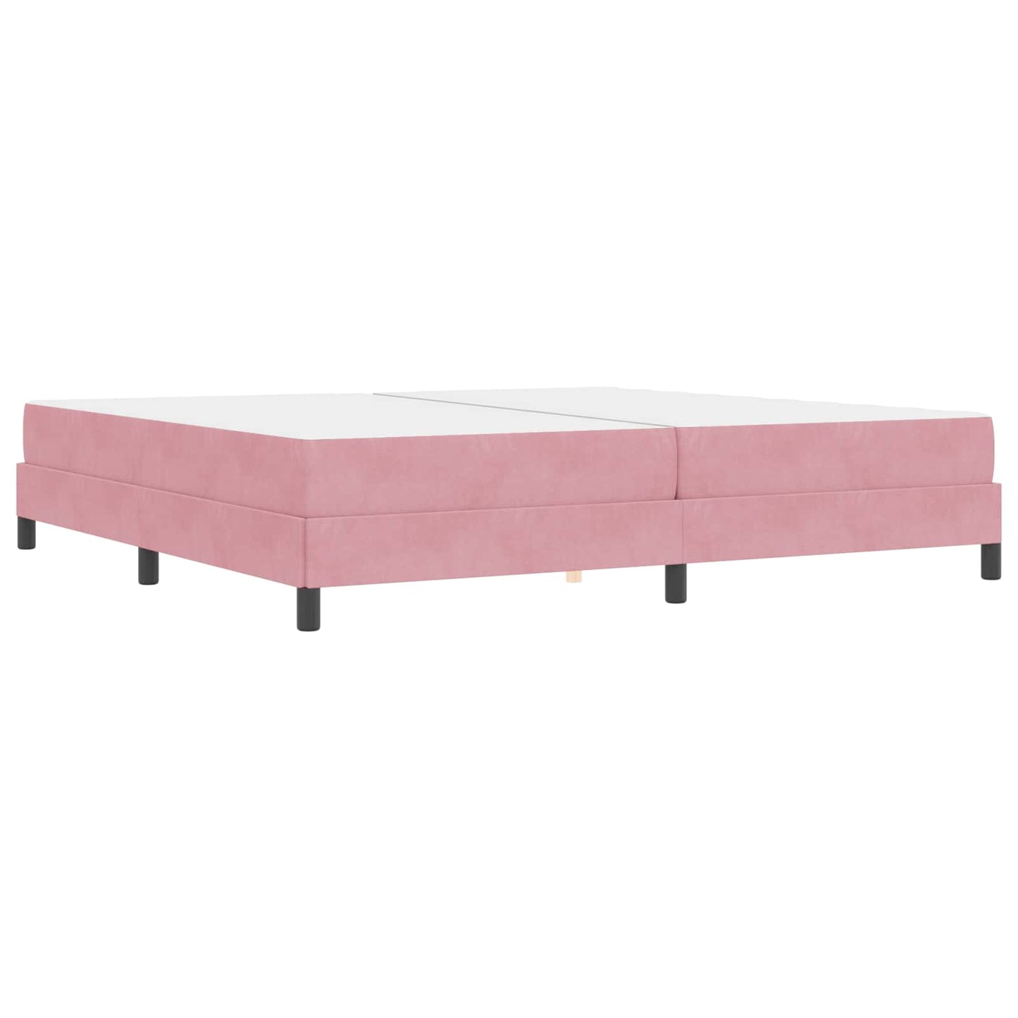 vidaXL Κρεβάτι box spring με στρώμα με στρώμα Ροζ 200 x 200 cm Βελούδο